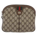 GUCCI GG Supreme Web Sherry Line Bag PVC Beige Gold 904 02 047 Auth BA10668-2