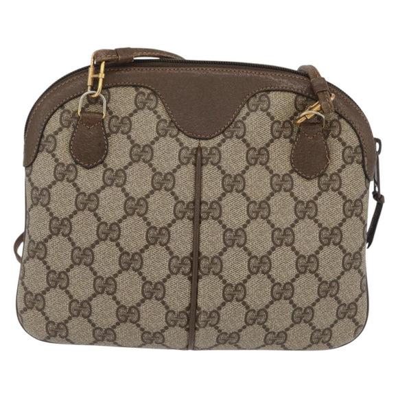 GUCCI GG Supreme Web Sherry Line Bag PVC Beige Gold 904 02 047 Auth BA10668