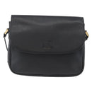 Burberrys Shoulder Bag Leather Black Gold Auth BA10670-2
