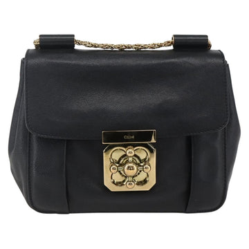 Chloe Chain Shoulder Bag Leather Black Gold Auth BA10671V - 0