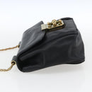 Chloe Chain Shoulder Bag Leather Black Gold Auth BA10671V-4