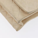 CHANEL Matelasse Ketten-Umhängetasche Lammleder Beige Gold CC Auth BA10672-15