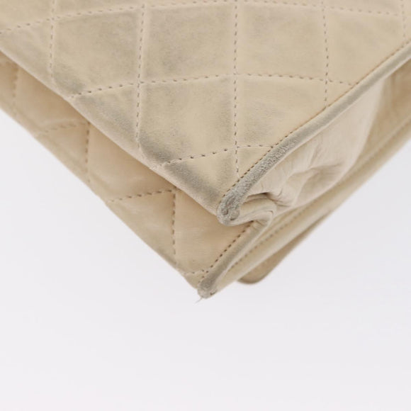 CHANEL Matelasse Ketten-Umhängetasche Lammleder Beige Gold CC Auth BA10672