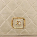 CHANEL Matelasse Ketten-Umhängetasche Lammleder Beige Gold CC Auth BA10672-18