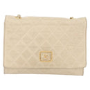 CHANEL Matelasse Ketten-Umhängetasche Lammleder Beige Gold CC Auth BA10672-13