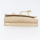 CHANEL Matelasse Ketten-Umhängetasche Lammleder Beige Gold CC Auth BA10672-5