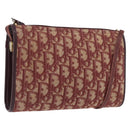 Christian Dior Trotter Canvas Shoulder Bag Red Gold Auth BA10682-1