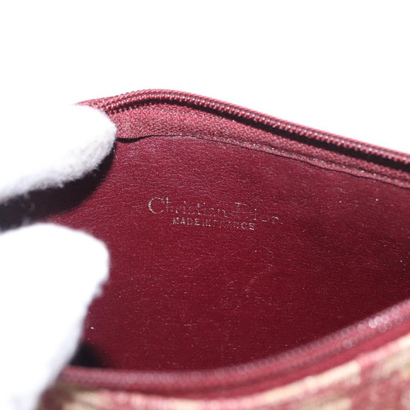 Christian Dior Trotter Canvas Shoulder Bag Red Gold Auth BA10682