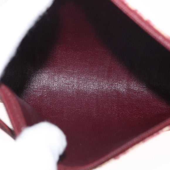 Christian Dior Trotter Canvas Shoulder Bag Red Gold Auth BA10682