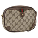 GUCCI GG Supreme Web Sherry Line Bag PVC Beige Gold 89 02 066 Auth BA10683-1