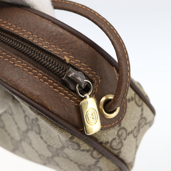 GUCCI GG Supreme Web Sherry Line Bag PVC Beige Gold 89 02 066 Auth BA10683