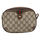 GUCCI GG Supreme Web Sherry Line Bag PVC Beige Gold 89 02 066 Auth BA10683-2