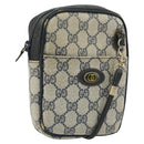 GUCCI GG Supreme Shoulder Bag PVC Navy Gold 001 23 151 Auth BA10686-1