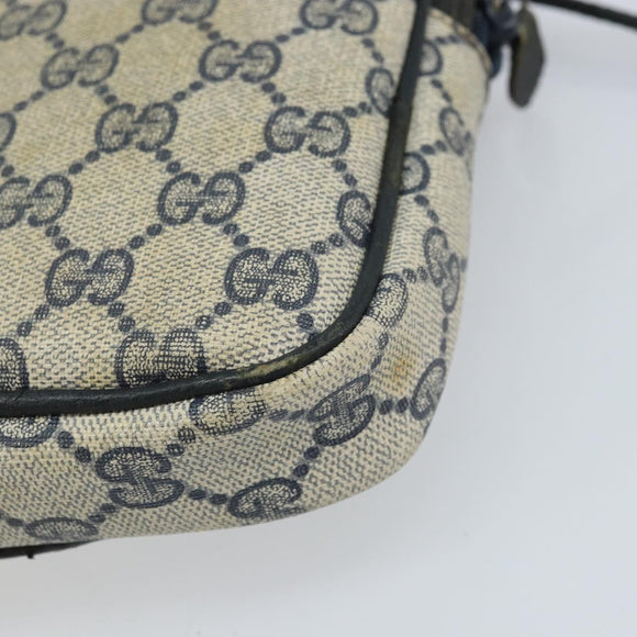 GUCCI GG Supreme Shoulder Bag PVC Navy Gold 001 23 151 Auth BA10686