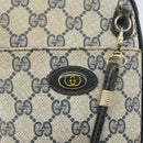 GUCCI GG Supreme Shoulder Bag PVC Navy Gold 001 23 151 Auth BA10686-15