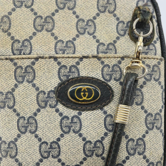 GUCCI GG Supreme Shoulder Bag PVC Navy Gold 001 23 151 Auth BA10686