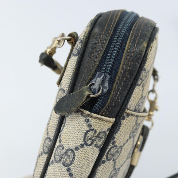 GUCCI GG Supreme Shoulder Bag PVC Navy Gold 001 23 151 Auth BA10686