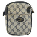 GUCCI GG Supreme Shoulder Bag PVC Navy Gold 001 23 151 Auth BA10686-2