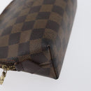 LOUIS VUITTON Damier Ebene Pochette Cosmetic PM Pouch N47516 LV Auth BA10690-10