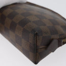 LOUIS VUITTON Damier Ebene Pochette Cosmetic PM Pouch N47516 LV Auth BA10690-11