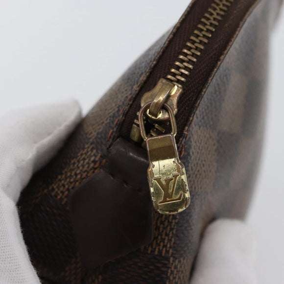 LOUIS VUITTON Damier Ebene Pochette Cosmetic PM Pouch N47516 LV Auth BA10690