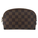 LOUIS VUITTON Damier Ebene Pochette Cosmetic PM Pouch N47516 LV Auth BA10690-2