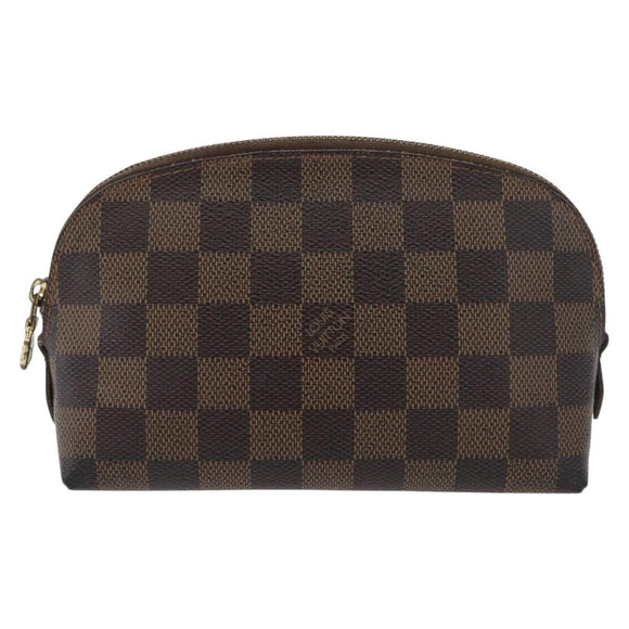 LOUIS VUITTON Damier Ebene Pochette Cosmetic PM Pouch N47516 LV Auth BA10690