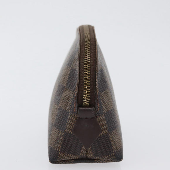 LOUIS VUITTON Damier Ebene Pochette Cosmetic PM Pouch N47516 LV Auth BA10690