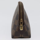 LOUIS VUITTON Damier Ebene Pochette Cosmetic PM Pouch N47516 LV Auth BA10690-5
