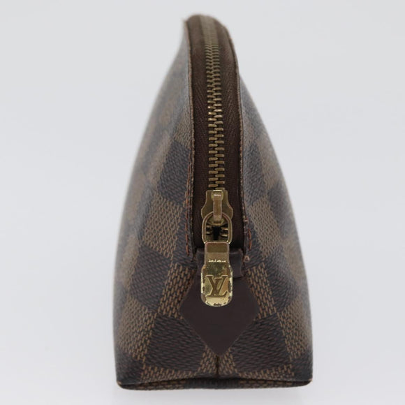 LOUIS VUITTON Damier Ebene Pochette Cosmetic PM Pouch N47516 LV Auth BA10690
