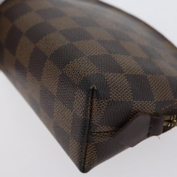 LOUIS VUITTON Damier Ebene Pochette Cosmetic PM Pouch N47516 LV Auth BA10690