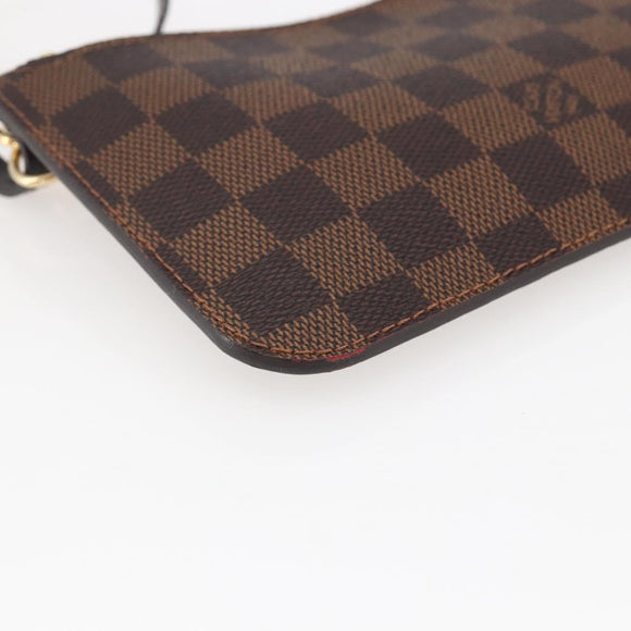 LOUIS VUITTON Damier Ebene Neverfull PM Pouch LV Auth BA10697
