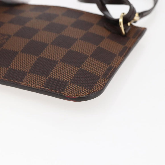 LOUIS VUITTON Damier Ebene Neverfull PM Pouch LV Auth BA10697