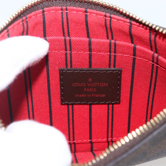 LOUIS VUITTON Damier Ebene Neverfull PM Pouch LV Auth BA10697