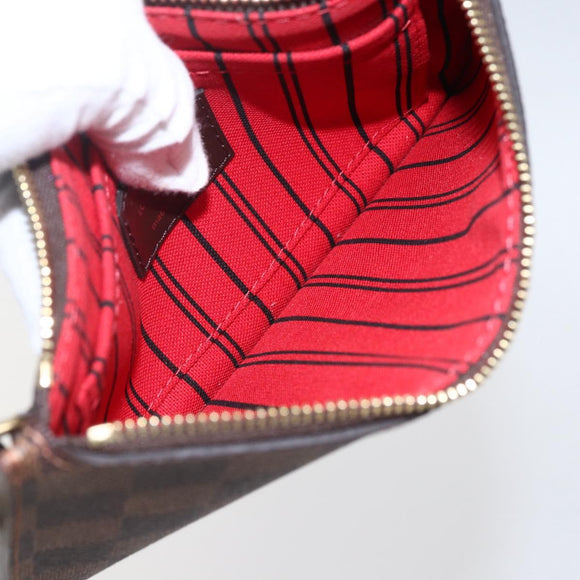 LOUIS VUITTON Damier Ebene Neverfull PM Pouch LV Auth BA10697