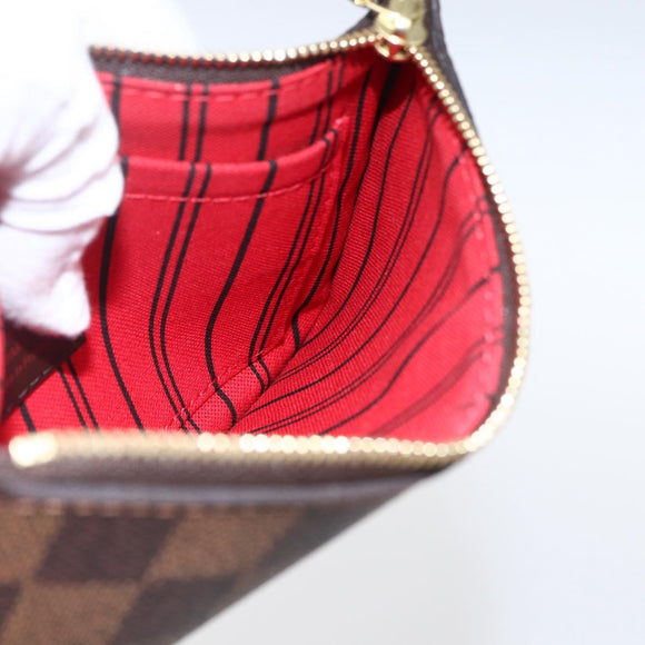 LOUIS VUITTON Damier Ebene Neverfull PM Pouch LV Auth BA10697