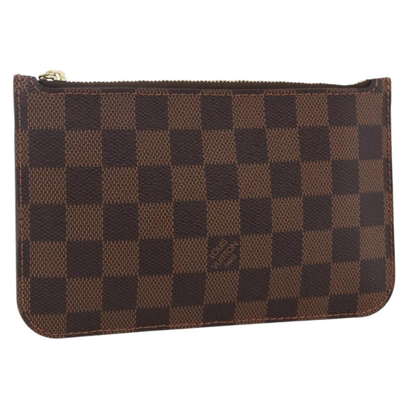 LOUIS VUITTON Damier Ebene Neverfull PM Pouch LV Auth BA10697