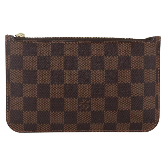 LOUIS VUITTON Damier Ebene Neverfull PM Pouch LV Auth BA10697