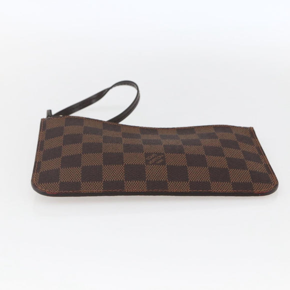 LOUIS VUITTON Damier Ebene Neverfull PM Pouch LV Auth BA10697