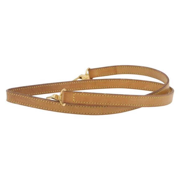 LOUIS VUITTON Shoulder Strap Leather 44.5"" Beige LV Auth BA10699