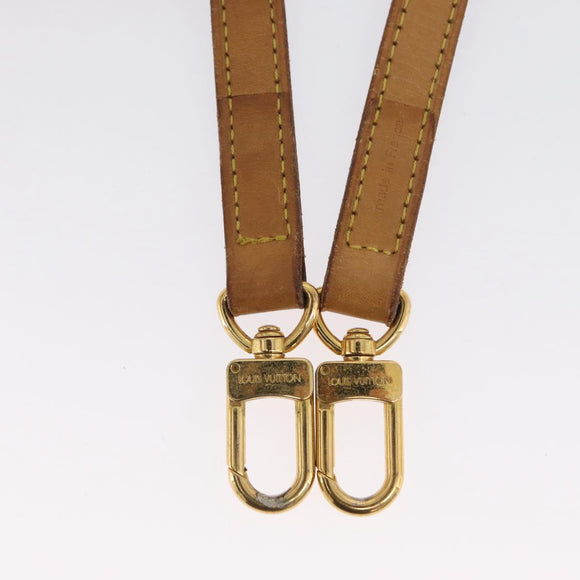 LOUIS VUITTON Shoulder Strap Leather 44.5"" Beige LV Auth BA10699