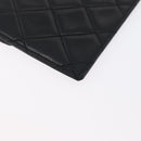 CHANEL Pouch Lamb Skin Black Gold CC Auth BA10701-16