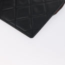 CHANEL Pouch Lamb Skin Black Gold CC Auth BA10701-17