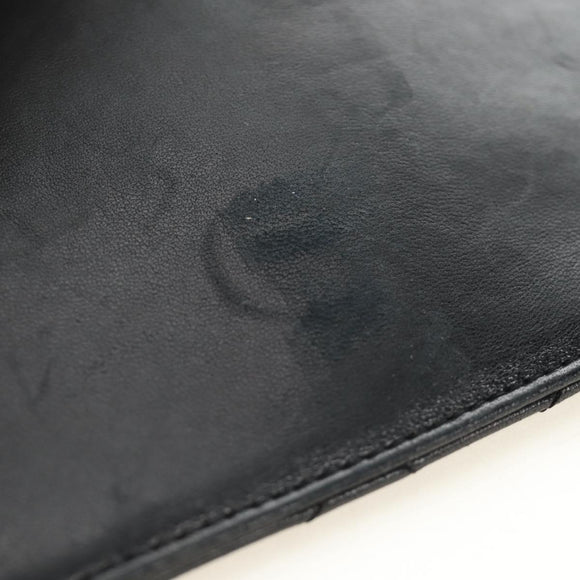 CHANEL Pouch Lamb Skin Black Gold CC Auth BA10701