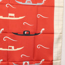 BVLGARI Boat Pattern Scarf Silk ""Davide Pizzigoni"" Red Auth BA10715V-20