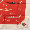 BVLGARI Sjaal met bootpatroon Zijde ""Davide Pizzigoni"" Rood Auth BA10716V-23