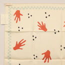 BVLGARI Hand Motif Scarf Silk ""Davide Pizzigoni"" Beige Auth BA10717V-16