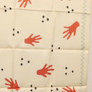 BVLGARI Hand Motif Scarf Silk ""Davide Pizzigoni"" Beige Auth BA10717V-21