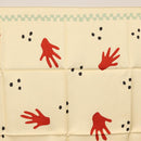 BVLGARI Hand Motif Scarf Silk ""Davide Pizzigoni"" Beige Auth BA10717V-3