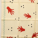 BVLGARI Hand Motif Scarf Silk ""Davide Pizzigoni"" Beige Auth BA10717V-5